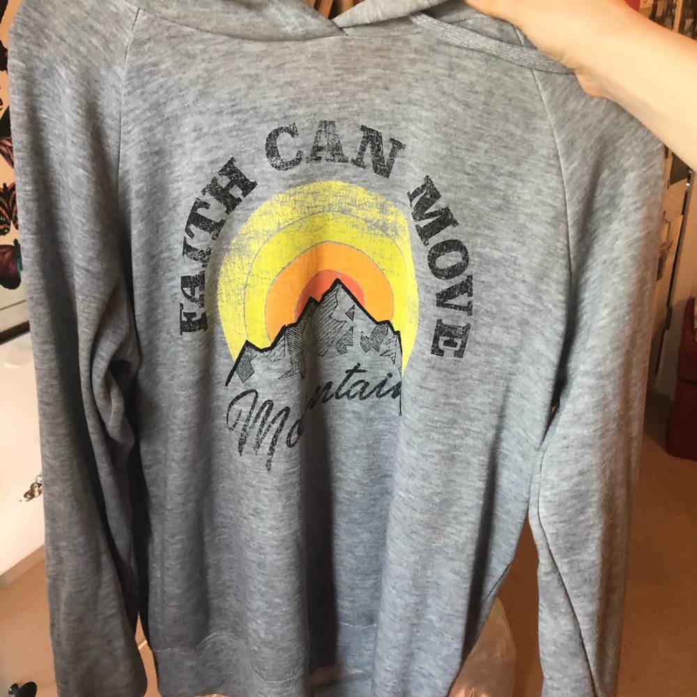 Faith can move mountains grey hoodie